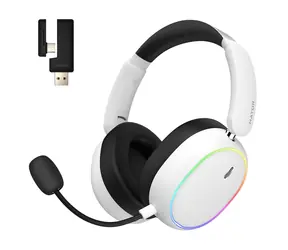 Hator Phoenix 2 ESH41 bílá / Herní bezdrátová sluchátka s mikrofonem / Hi-Res / ANC / BT 5.4 / USB