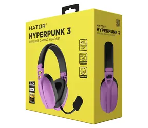 Hator Hyperpunk 3 ESH19 fialová / Herní bezdrátová sluchátka s mikrofonem / Hi-Res / LDAC / ANC / BT 5.4 / USB