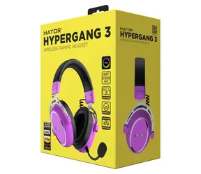 Hator ESH52 Hypergang 3 fialová / Herní bezdrátová sluchátka s mikrofonem / Hi-Res / ANC / Bluetooth 5.4