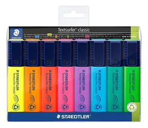 Staedtler Textsurfer Classic / Zvýrazňovač / sada 8 barev / klínový hrot / šíře stopy 1–5 mm