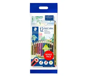 Staedtler Noris Colour / Pastelky / sada 12 ks / šestihranné / dřevěné / pouzdro + guma