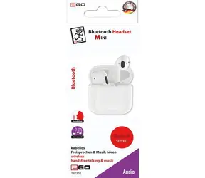 2GO TWS Mini bílá / Bezdrátová sluchátka do uší / Bluetooth / mikrofon / nabíjecí pouzdro