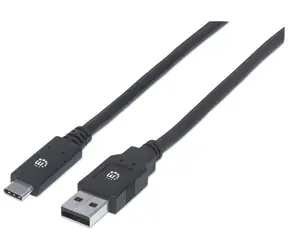 Manhattan USB-C - USB-A černý / Kabel / USB 3.2 Gen 1 / 5 Gbit/s / 2 m