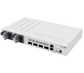 MikroTik CRS504-4XQ-IN / Cloud Router Switch / 4x QSFP28 100Gb/s / 1x GLAN PoE-in / RouterOS L5 / 1U rack