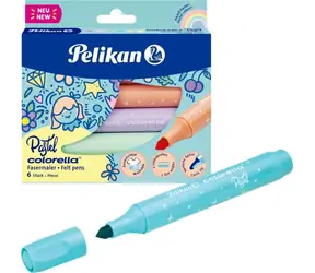 PELIKAN Fixy Colorella Pastel / 6 barev / kulatý hrot 1-3 mm / vymyvatelné