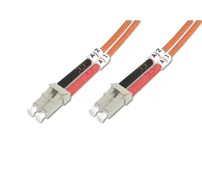 Digitus LC-LC 10m růžová / Optický patch kabel / Multimode OM4 / Duplex / LSZH