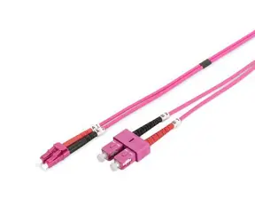 Digitus LC/SC OM4 fialová / Optický patch kabel / Multimode / Duplex / 50/125 µm / 3 m