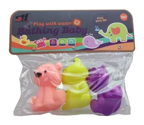 Stříkající zvířátka do vany / 3 ks na kartě / guma / 8 cm