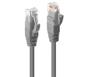 Lindy U/UTP Cat6 1m šedá / Patch kabel / RJ45-RJ45 / LSZH