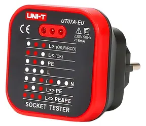 UNI-T UT07A-EU / Zkoušečka zásuvek / 230V / LED indikace poruch