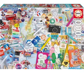 EDUCA Puzzle Cestovní koláž / 1000 dílků