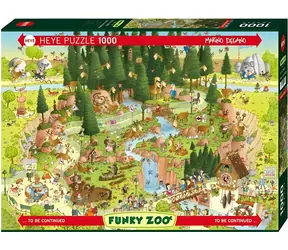 HEYE Puzzle Šílená ZOO: Expozice Černý les / 1000 dílků / 70 × 50 cm