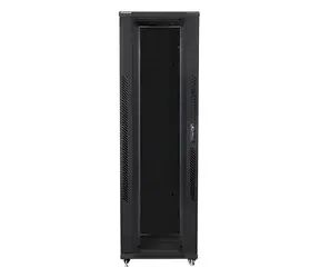 Lanberg FF01-8242-12BL černá / Stojanový rozvaděč / 19" / 42U / 800x1200 mm / prosklené dveře