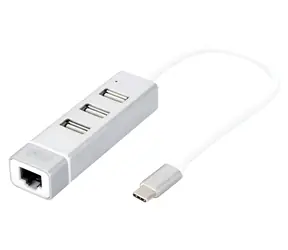 Digitus USB-C Hub / USB hub / 3 porty USB / Fast Ethernet LAN adaptér