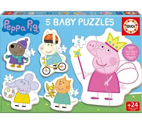 EDUCA Baby puzzle Prasátko Peppa 5v1 / (3-5 dílků) / od 2 let
