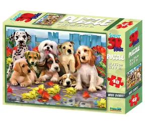 PRIME 3D Puzzle Pejsci / 48 dílků / 3D efekt / 31 x 23 cm