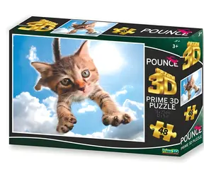 PRIME 3D Puzzle Skákající kočka Sparkles / 48 dílků / 3D efekt / od 3 let