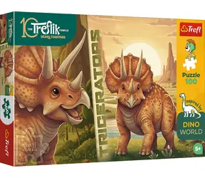 TREFL Puzzle Dino World: Triceratops / 100 dílků / 41 x 27,5 cm