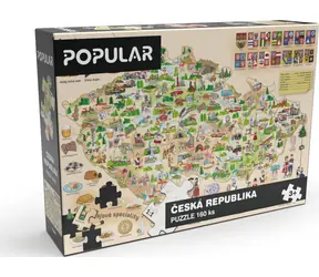 POPULAR Puzzle Mapa České republiky / 160 dílků / 67,5 × 47,5 cm