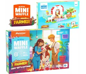 MARIOINEX Stavebnice Mini Waffle Domek veterinářky / 110 dílků