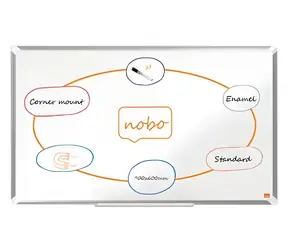 NOBO Premium Plus 900x600 mm bílá / Magnetická tabule / Smaltovaný povrch / Hliníkový rám