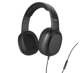 Hama Fun II černá / On-ear sluchátka s mikrofonem / 3,5 mm jack / 1,2 m kabel