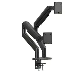 Digitus černá / Držák pro dva monitory / do 45" / VESA 75x75, 100x100 / nosnost 2x 20 kg / pružinové rameno
