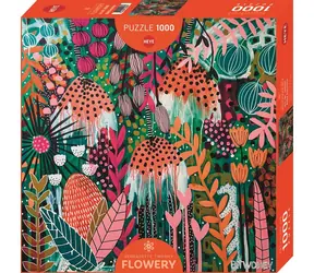 HEYE Puzzle Rubínový svit slunce / Flowery / Čtvercové / 1000 dílků