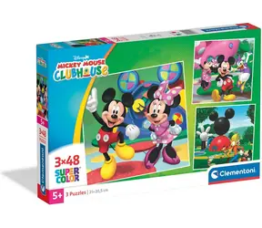 CLEMENTONI Puzzle Mickeyho klubík / 3x 48 dílků / od 5 let