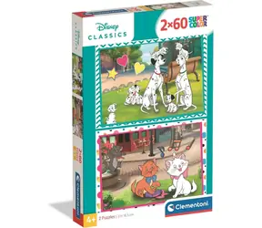 CLEMENTONI Puzzle Disney: 101 dalmatinů a Aristokočky / 2x60 dílků / od 4 let