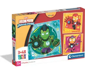CLEMENTONI Puzzle Iron Man a jeho úžasní přátelé / 3x 48 dílků / od 5 let