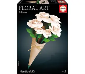 EDUCA 3D puzzle Floral Art Bílé růže / Papírové 3D puzzle / bez lepení a stříhání