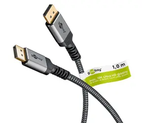 Goobay DisplayPort 2.1 šedá / Kabel DisplayPort / DP - DP / 54 Gbit/s / 1 m