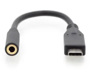 Digitus Redukce USB-C - 3,5mm Jack / 0,2m / audio in/out / černá