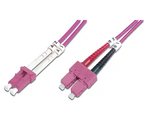 DIGITUS fialová / Optický patch kabel / LC-SC / Multimode OM4 / Duplex / 2 m