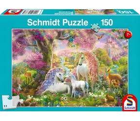 SCHMIDT Puzzle Květiny a jednorožci / 150 dílků / 43,2 × 29,1 cm