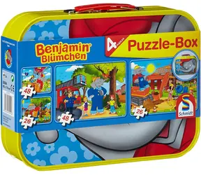 SCHMIDT Puzzle Benjamin Kvítko 4v1 / 26+26+48+48 dílků / plechový kufřík