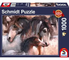SCHMIDT Puzzle Koně Pinto / 1000 dílků / rozměr 69,3 × 49,3 cm