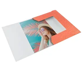 ESSELTE Desky na dokumenty Colour'Breeze korálová / A4 / karton / s gumičkou