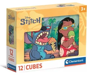 CLEMENTONI Obrázkové kostky Stitch / 12 kostek / od 3 let