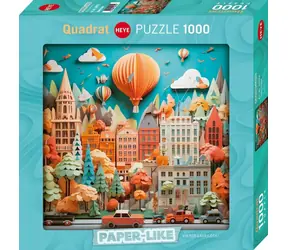 HEYE Puzzle Městská krajina / Paper-Like / Čtvercové / 1000 dílků