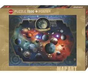 HEYE Puzzle Map Art: Vesmír / 1500 dílků / 80 × 60 cm