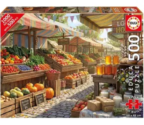 EDUCA Puzzle Slunečný farmářský trh / 500 dílků