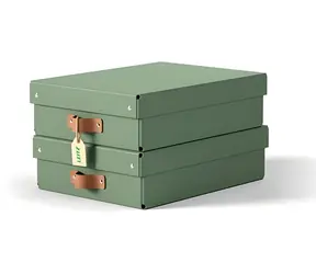 Leitz Puro zelená / Úložný box / Karton / Velikost M nízký / 2 ks / 270 × 100 × 370 mm