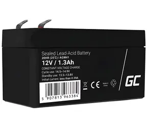 Green Cell AGM41 12V 1.3Ah / Baterie / AGM VRLA / pro alarmy, pokladny a hračky