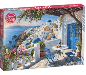 CHERRY PAZZI Puzzle Santorinské Blues / 1000 dílků / 70 x 50 cm
