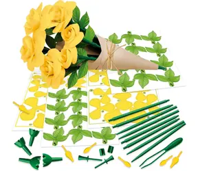 EDUCA 3D puzzle Floral Art: Žluté růže / papírová dekorace / bez lepidla a nůžek