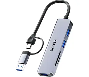 Unitek uHUB P5+ / USB hub / 3x USB-A 2.0 / SD / microSD