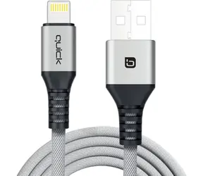 Quick šedá / Kabel USB-A (M) - Lightning (M) / 1,5 m