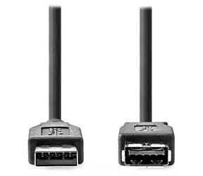 Nedis černá / Prodlužovací kabel USB / USB-A - USB-A / USB 3.2 Gen 1 / 5 Gbps / 2 m